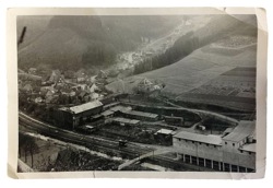 Betriebsgelände und Seilbahn in Schutzbach in den 1950er Jahren