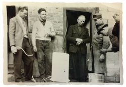 Company’s founder and staff of Lehnert company ca. in 1955. Far left: Director Ernst Lehnert, company’s co-founders Horst Lehnert and Alfred Lehnert as well as Helmut Sturm - master technician at all events. Far right: Manfred Dicke – truck driver